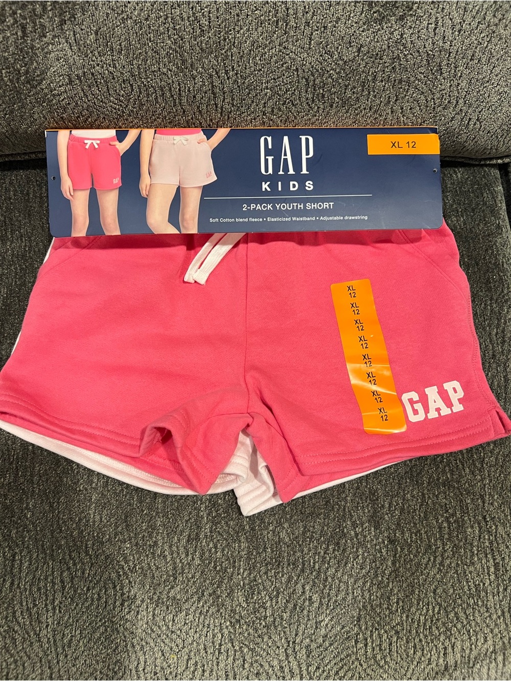 GAP Kids Pink 2-Pack Shorts with White Trim
